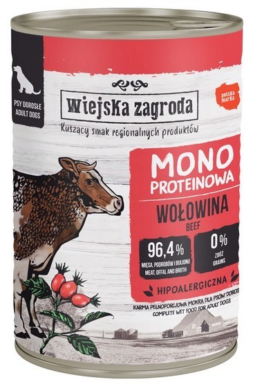 Wiejska Zagroda Wiejska Zagroda Monoproteinowa Wołowina puszka 400g
