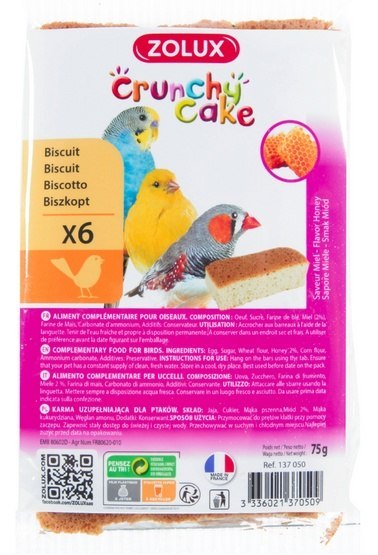 Zolux Zolux Crunchy Cake miód 6szt