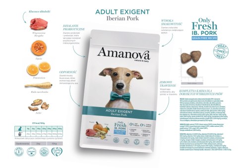 Amanova Amanova Dog Adult Exigent Iberian Pork - wieprzowina 10kg