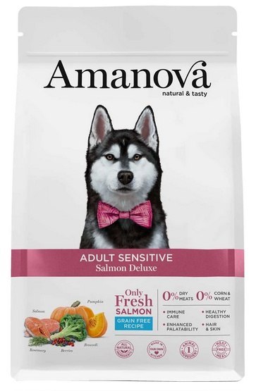 Amanova Amanova Dog Adult Sensitive Salmon Deluxe - łosoś 10kg