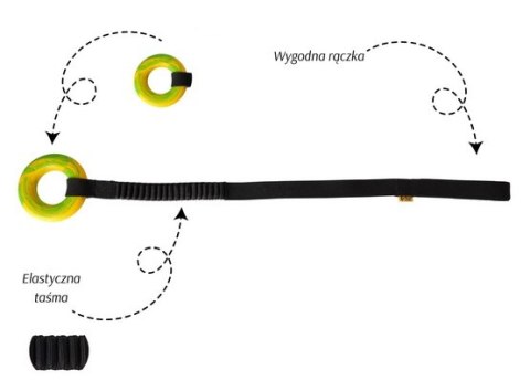 Dingo Dingo Zabawka dla psa - Szarpak Ringo z rączką bungee 10cm