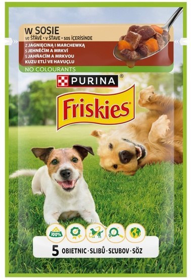 Friskies Friskies Dog Adult Jagnięcina i marchewka w sosie saszetka 85g