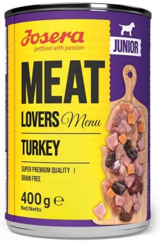 Josera Josera Pies Meat Lovers Menu Junior Indyk puszka 400g