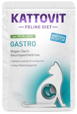 Kattovit Kattovit Feline Diet Gastro indyk i ryż saszetka 85g