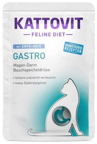 Kattovit Kattovit Feline Diet Gastro kaczka i ryż saszetka 85g