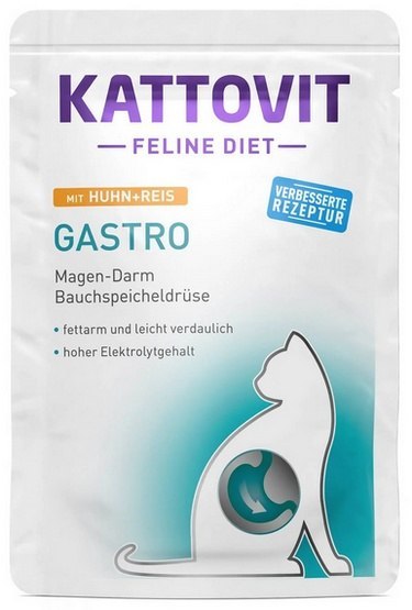 Kattovit Kattovit Feline Diet Gastro kurczak i ryż saszetka 85g