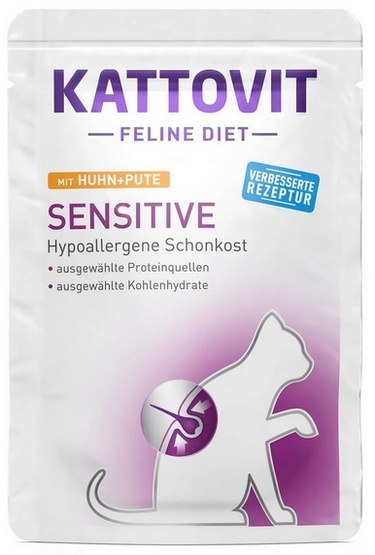 Kattovit Kattovit Feline Diet Sensitive kurczak i indyk saszetka 85g
