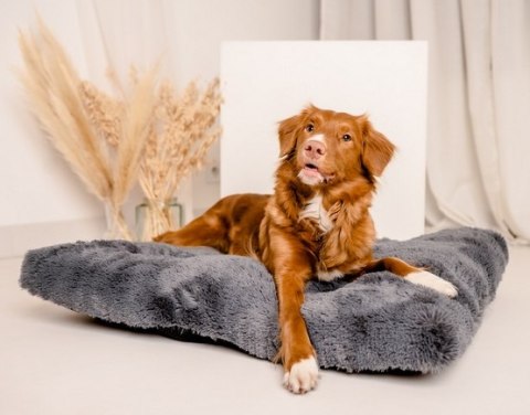 MIMIKO Pets MIMIKO Pets Legowisko Shaggy prostokątne XL 85x65cm grafitowe