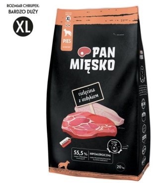 Pan Mięsko Pan Mięsko Karma sucha dla psa - cielęcina i indyk chrupki XL 9kg