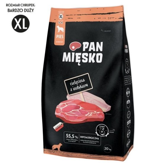 Pan Mięsko Pan Mięsko Karma sucha dla psa - cielęcina i indyk chrupki XL 9kg