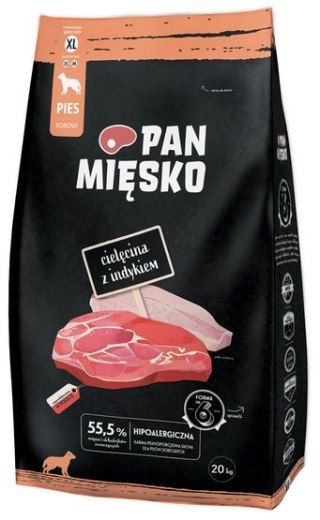 Pan Mięsko Pan Mięsko Karma sucha dla psa - cielęcina i indyk chrupki XL 9kg