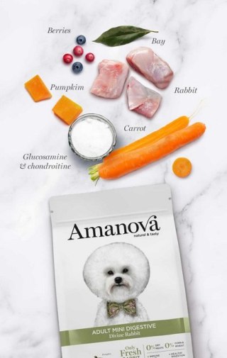 Amanova Amanova Dog Adult Mini Digestive Divine Rabbit - królik 7kg