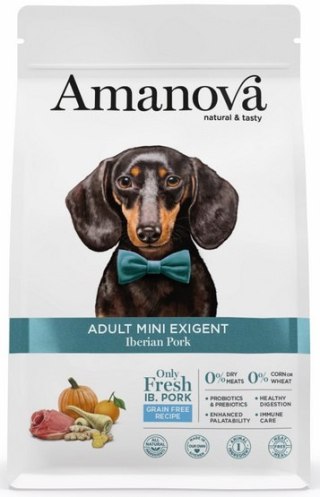 Amanova Amanova Dog Adult Mini Exigent Iberian Pork - wieprzowina 800g