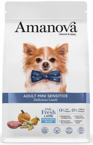 Amanova Amanova Dog Adult Mini Sensitive Delicious Lamb - jagnięcina 800g