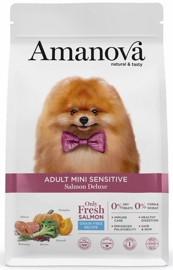 Amanova Amanova Dog Adult Mini Sensitive Salmon Deluxe - łosoś 800g