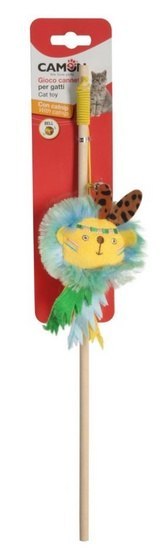 Camon Camon Cat Toy Wędka drewniana z dzwonkiem i kocimiętką jungle