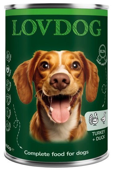 Lovdog Lovdog Turkey & Duck puszka 400g