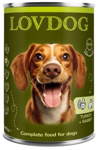 Lovdog Lovdog Turkey & Rabbit puszka 400g