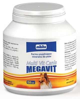Mikita Mikita Megavit Multi-Vit Canis - witaminy, minerały i aminokwasy dla psów 150 tabl.