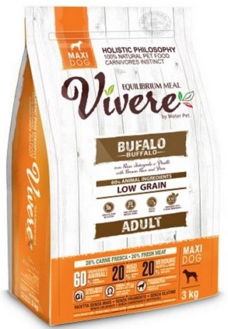 Vivere Vivere Maxi Adult Buffalo 3kg Karma Monobiałkowa z Bawołem dla dużych ras