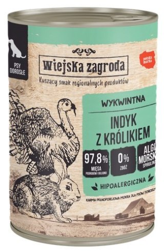 Wiejska Zagroda Wiejska Zagroda Indyk z królikiem puszka 400g