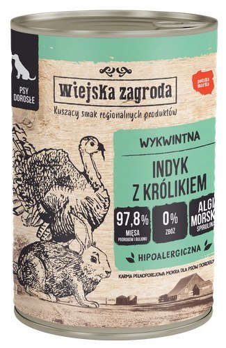 Wiejska Zagroda Wiejska Zagroda Indyk z królikiem puszka 400g