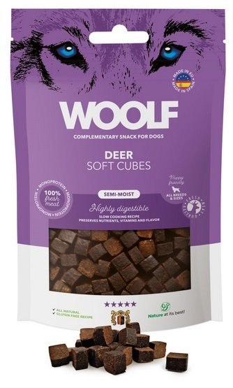 Woolf Woolf Soft Cubes Monoprotein Deer 100g