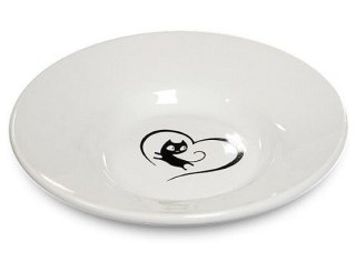 Yarro Yarro/Moderna Miska ceramiczna dla kota z serduszkiem biała [Y2752]
