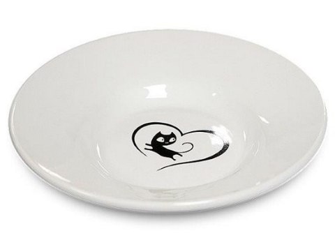 Yarro Yarro/Moderna Miska ceramiczna dla kota z serduszkiem biała [Y2752]