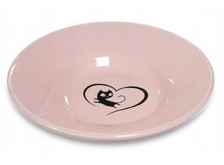Yarro Yarro/Moderna Miska ceramiczna dla kota z serduszkiem różowa [Y2751]