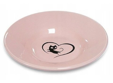 Yarro Yarro/Moderna Miska ceramiczna dla kota z serduszkiem różowa [Y2751]