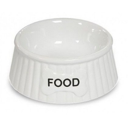 Yarro Yarro/Moderna Miska ceramiczna dla psa Food biała [Y2753]