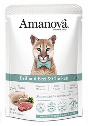Amanova Amanova Cat Brilliant Beef & Chicken - wołowina i kurczak saszetka 85g [P14]