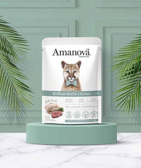 Amanova Amanova Cat Brilliant Beef & Chicken - wołowina i kurczak saszetka 85g [P14]