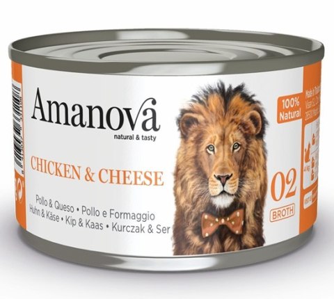 Amanova Amanova Cat Chicken & Cheese - kurczak i ser w bulionie puszka 70g [02]