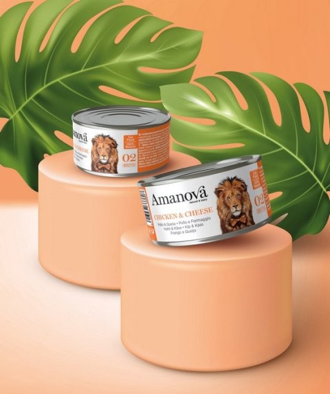 Amanova Amanova Cat Chicken & Cheese - kurczak i ser w bulionie puszka 70g [02]
