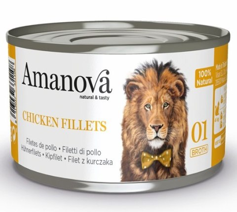 Amanova Amanova Cat Chicken Fillets - kurczak w bulionie puszka 70g [01]
