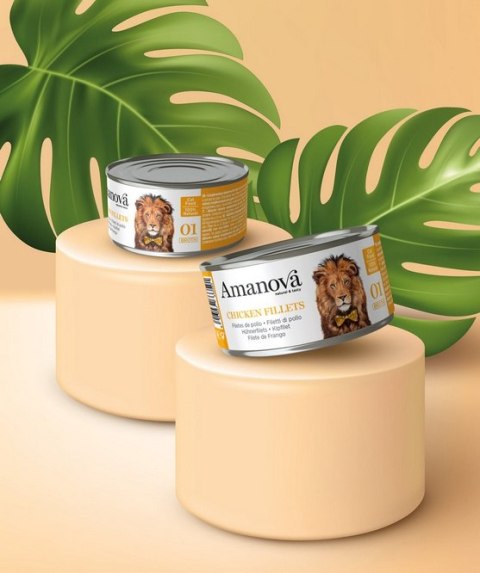 Amanova Amanova Cat Chicken Fillets - kurczak w bulionie puszka 70g [01]