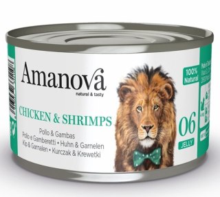 Amanova Amanova Cat Chicken & Shrimps - kurczak i krewetki w galaretce puszka 70g [06]