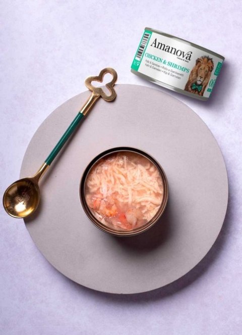 Amanova Amanova Cat Chicken & Shrimps - kurczak i krewetki w galaretce puszka 70g [06]