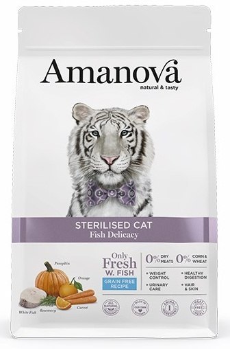 Amanova Amanova Cat Sterilised Fish Delicacy - biała ryba 300g