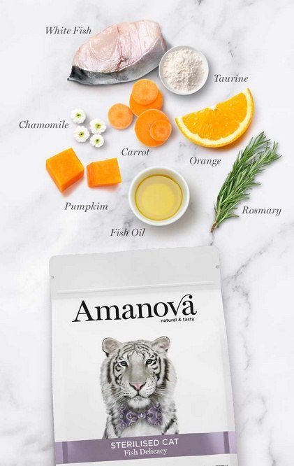 Amanova Amanova Cat Sterilised Fish Delicacy - biała ryba 300g