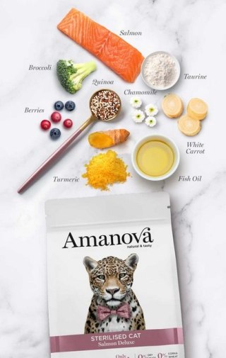 Amanova Amanova Cat Sterilised Salmon Deluxe - łosoś 1,5kg