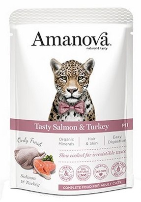 Amanova Amanova Cat Tasty Salmon & Turkey - łosoś i indyk saszetka 85g [P11]