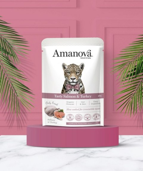 Amanova Amanova Cat Tasty Salmon & Turkey - łosoś i indyk saszetka 85g [P11]
