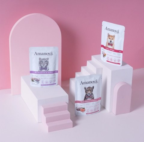 Amanova Amanova Cat Tasty Salmon & Turkey - łosoś i indyk saszetka 85g [P11]