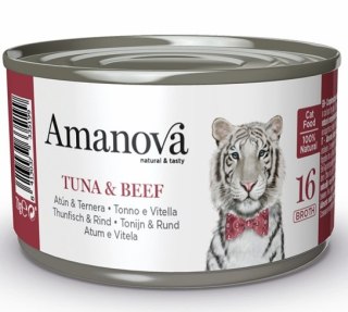 Amanova Amanova Cat Tuna & Beef - tuńczyk i wołowina w bulionie puszka 70g [16]