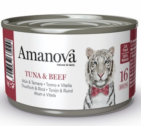 Amanova Amanova Cat Tuna & Beef - tuńczyk i wołowina w bulionie puszka 70g [16]