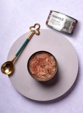 Amanova Amanova Cat Tuna & Beef - tuńczyk i wołowina w bulionie puszka 70g [16]
