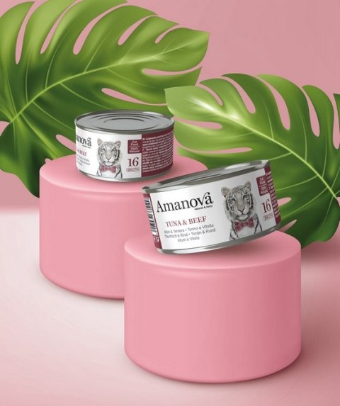 Amanova Amanova Cat Tuna & Beef - tuńczyk i wołowina w bulionie puszka 70g [16]